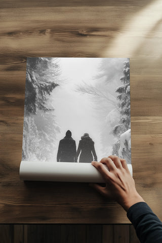 Frosted Love Wall Art Print — Winter Romance Poster