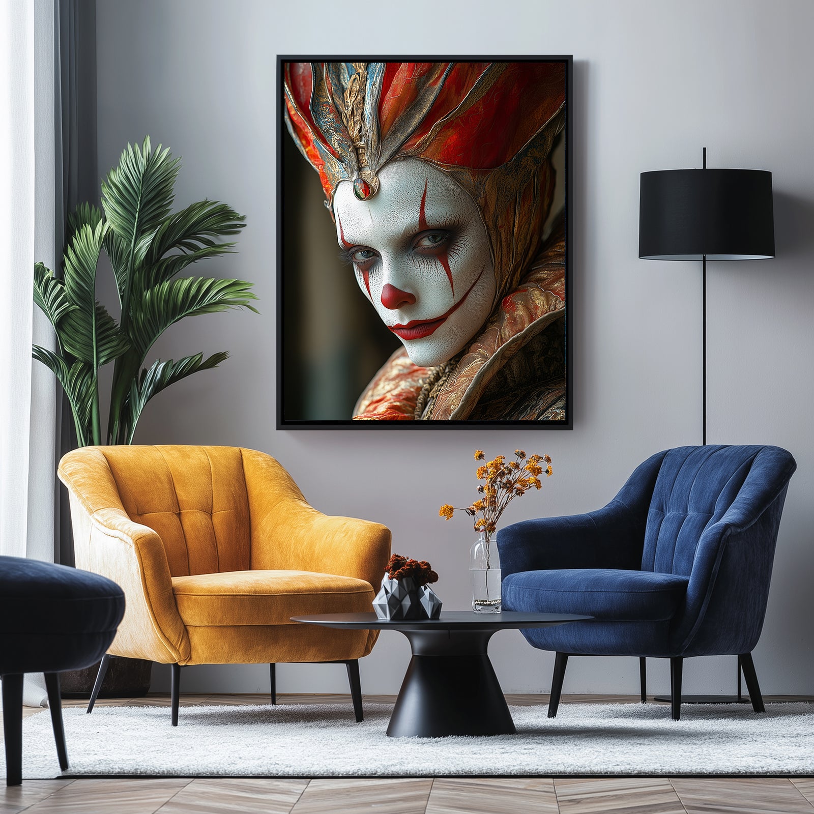 Crown of Illusions Wall Art Print — Mystical Surreal Portrait Poster