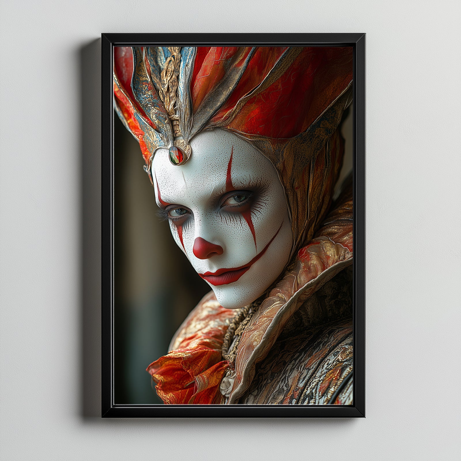 Crown of Illusions Wall Art Print — Mystical Surreal Portrait Poster