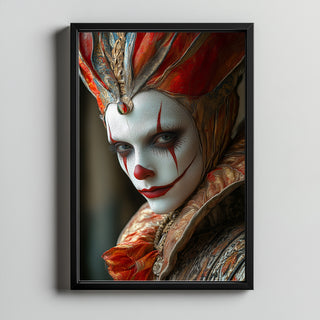 Crown of Illusions Wall Art Print — Mystical Surreal Portrait Poster