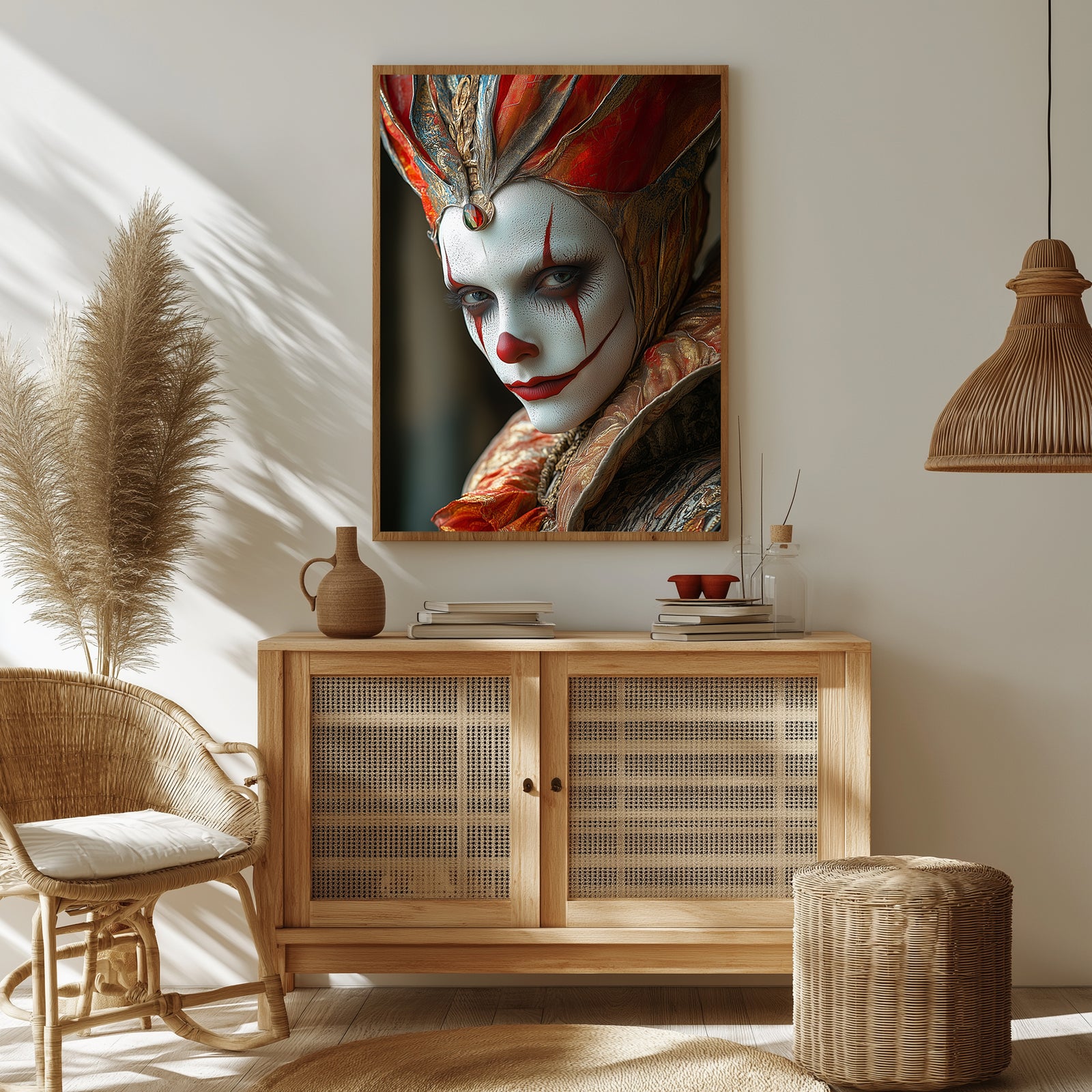 Crown of Illusions Wall Art Print — Mystical Surreal Portrait Poster
