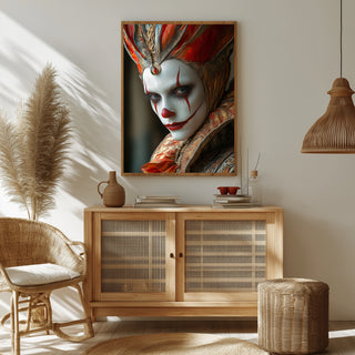 Crown of Illusions Wall Art Print — Mystical Surreal Portrait Poster