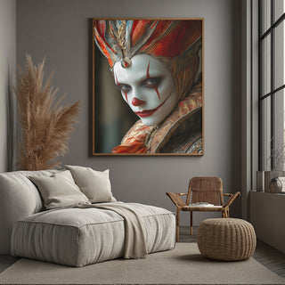 Crown of Illusions Wall Art Print — Mystical Surreal Portrait Poster