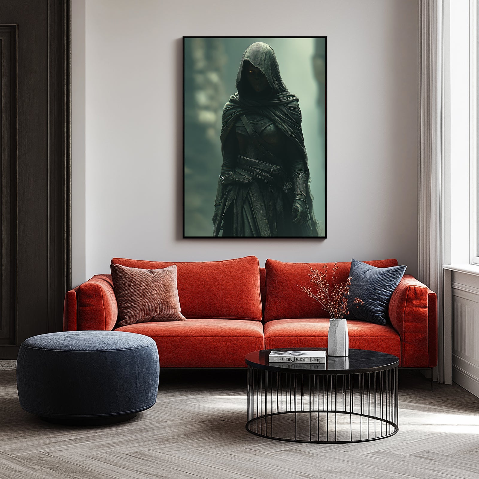 Dark Veil Wall Art Print — Gothic Veiled Portrait Poster
