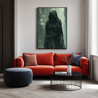 Dark Veil Wall Art Print — Gothic Veiled Portrait Poster