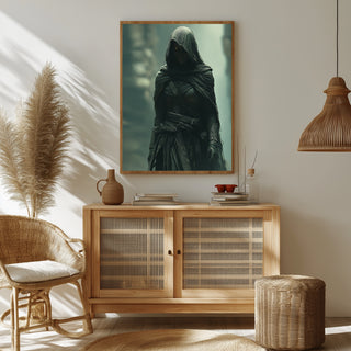 Dark Veil Wall Art Print — Gothic Veiled Portrait Poster
