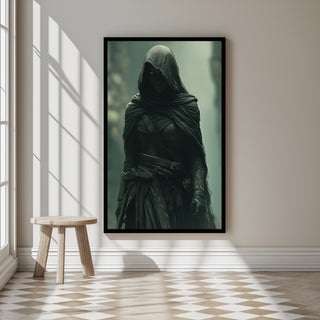 Dark Veil Wall Art Print — Gothic Veiled Portrait Poster