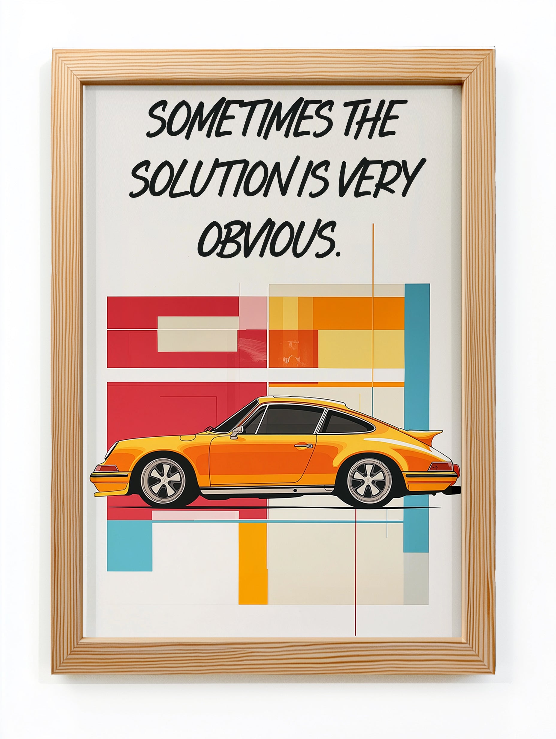 The Solution Porsche Wall Art Print — Iconic Car Silhouette Poster