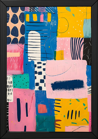 Vibrant Collage Wall Art Print — Bold Mixed Media Poster