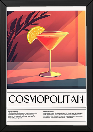 Cosmopolitan Wall Art Print — Pink Cocktail Poster