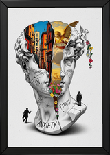 Anxiety & Faith — Surreal David Bust Wall Art Print