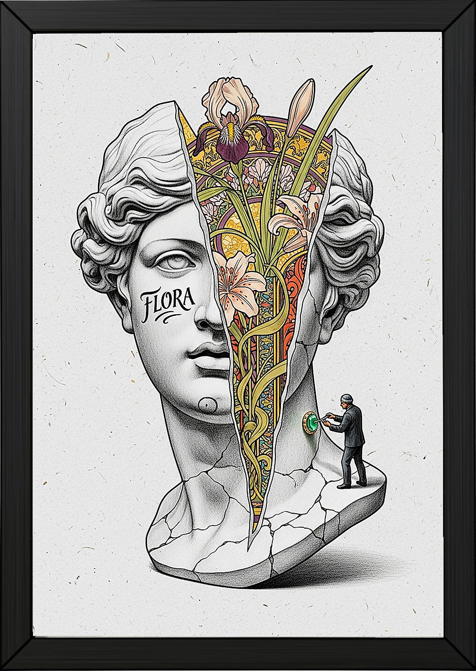 Flora Art Nouveau — Venus Bust Wall Art Print