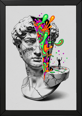 Expand Pop Art — Surreal David Bust Wall Art Print