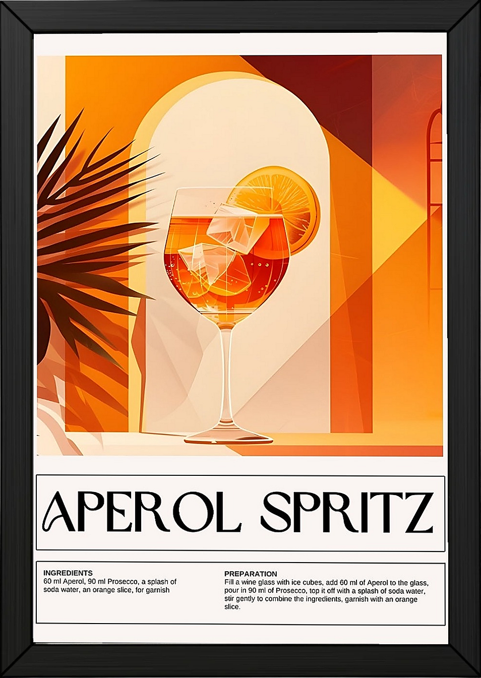 Aperol Spritz Wall Art Print — Italian Summer Cocktail Poster