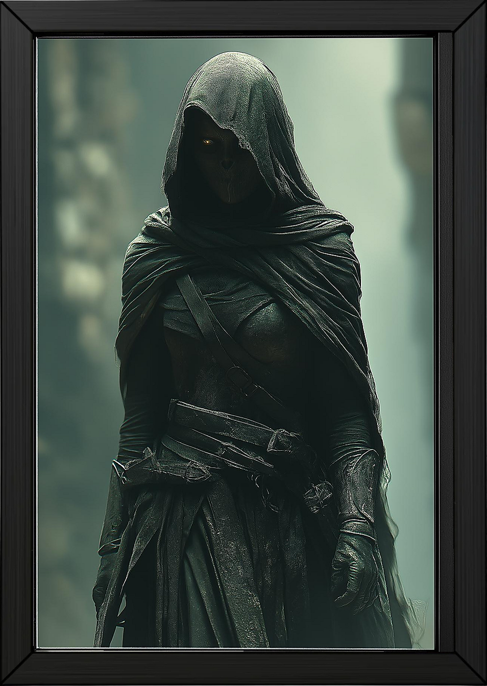 Dark Veil Wall Art Print — Gothic Veiled Portrait Poster