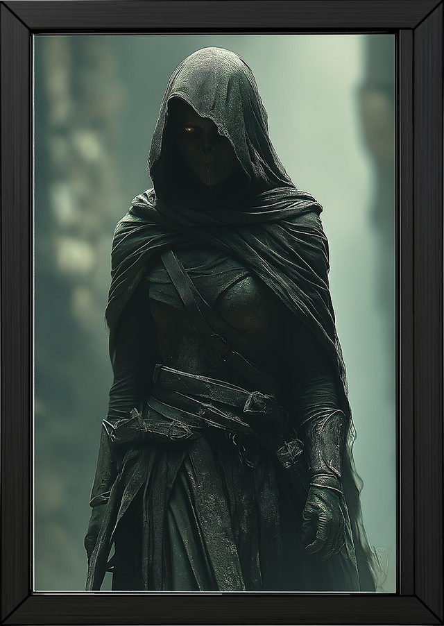 Dark Veil Wall Art Print — Gothic Veiled Portrait Poster