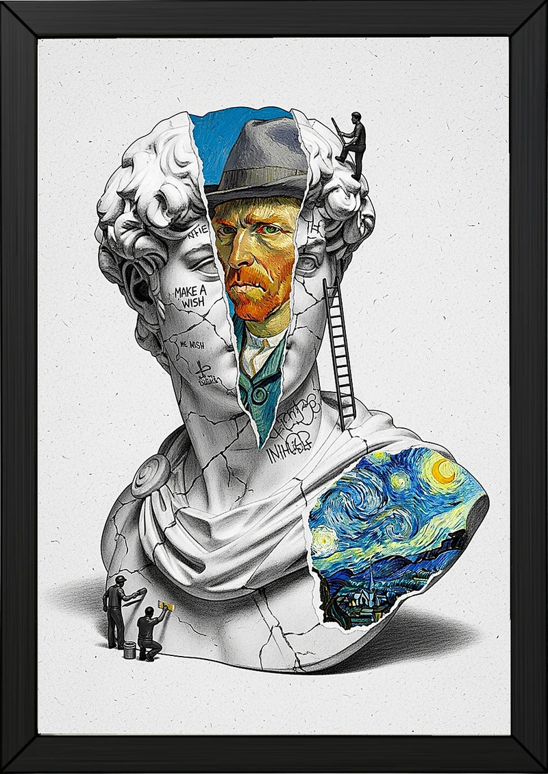 Van Gogh Starry Night — Surreal Altered Art Wall Print