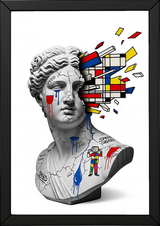 Mondrian Explosion — Surreal Venus Bust Wall Art Print