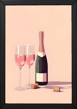Blush & Bubbles Wall Art Print — Pink Champagne Aesthetic Poster