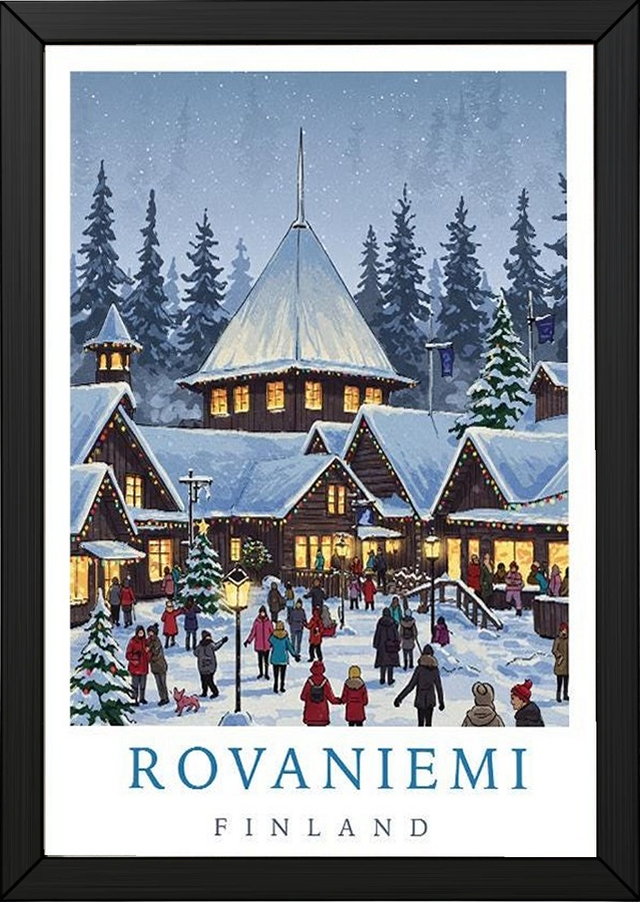 Rovaniemi Finland — Santa Village Winter Travel Wall Art Print