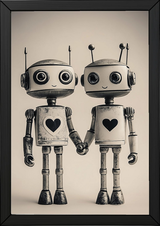 Mechanical Hearts Wall Art Print — Industrial Robot Love Poster