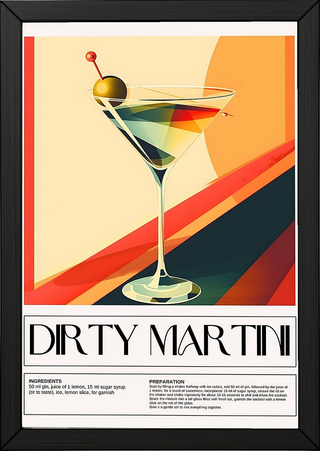 Dirty Martini Wall Art Print — Classic Olive Cocktail Poster