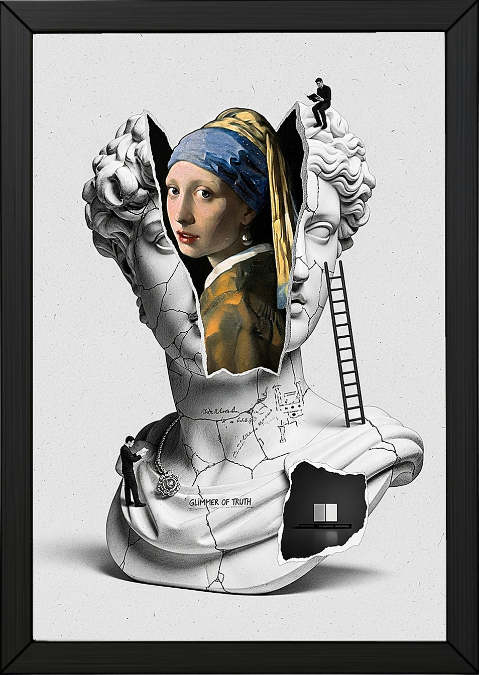 Glimmer of Truth — Vermeer's Girl with a Pearl Earring Wall Art Print