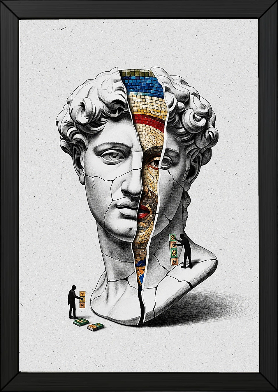Mosaic — Surreal David Bust Wall Art Print