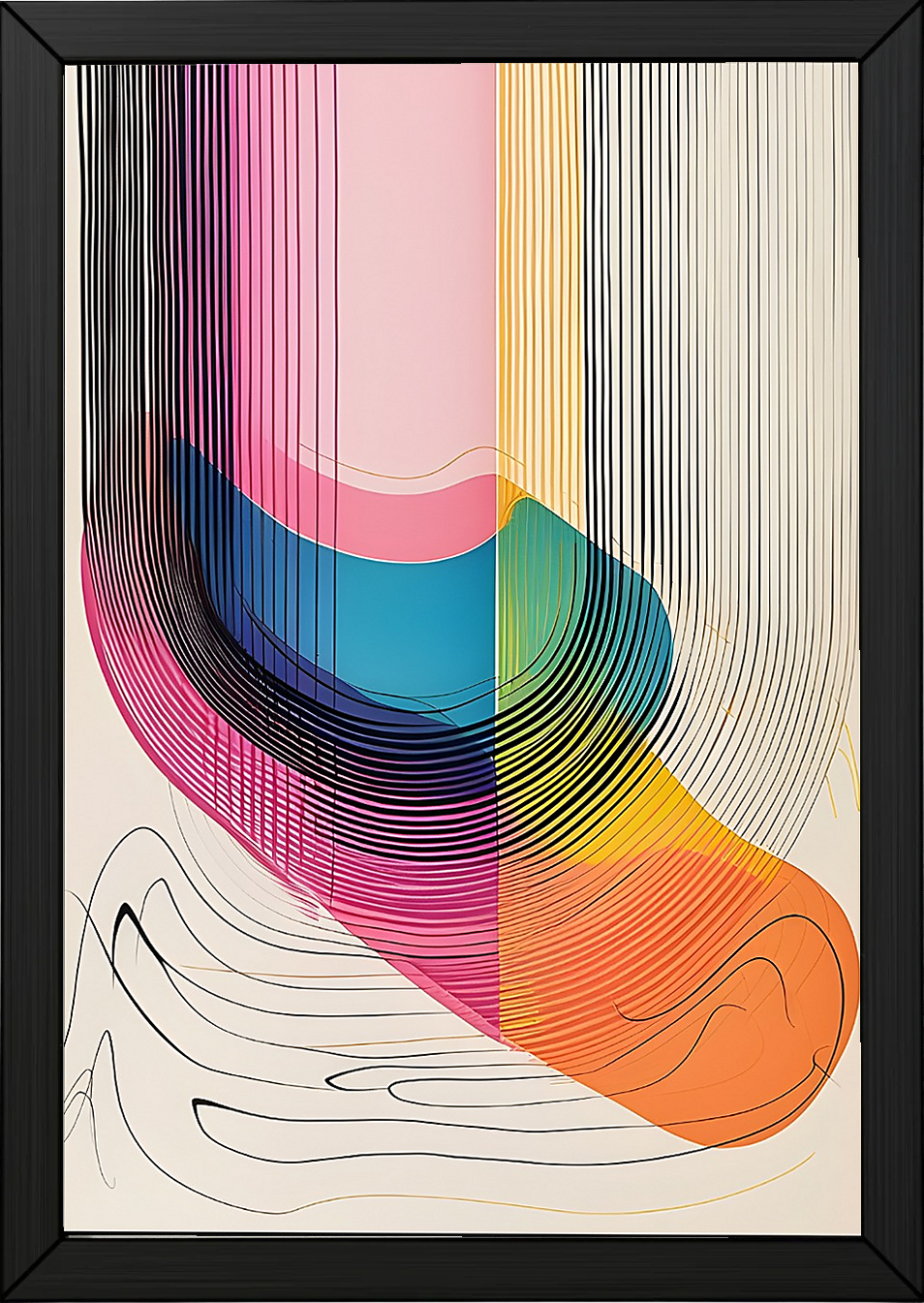 Vivid Flow Wall Art Print — Bold Fluid Abstract Poster