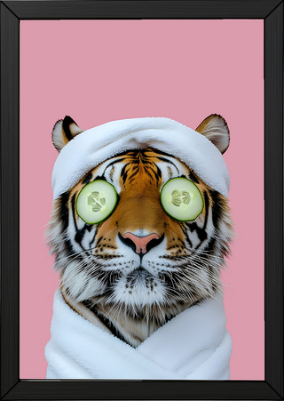 Tiger Retreat Wall Art Print — Bold Animal Portrait Poster