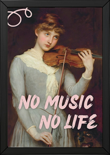 No Music No Life Wall Art Print — Music Lover Quote Poster
