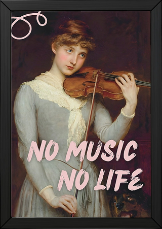 No Music No Life Wall Art Print — Music Lover Quote Poster