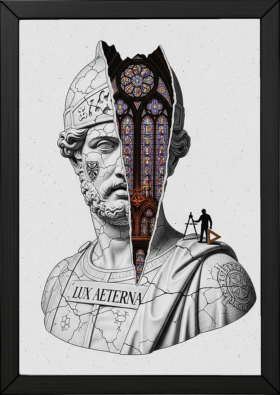 Lux Aeterna — Surreal Roman Bust Wall Art Print