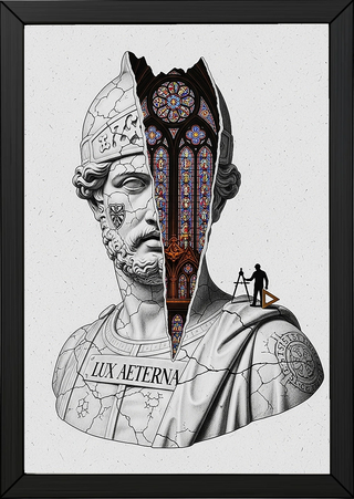 Lux Aeterna — Surreal Roman Bust Wall Art Print