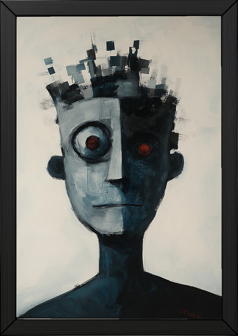 Lost Algorithm Wall Art Print — Digital Age Surreal Portrait Poster