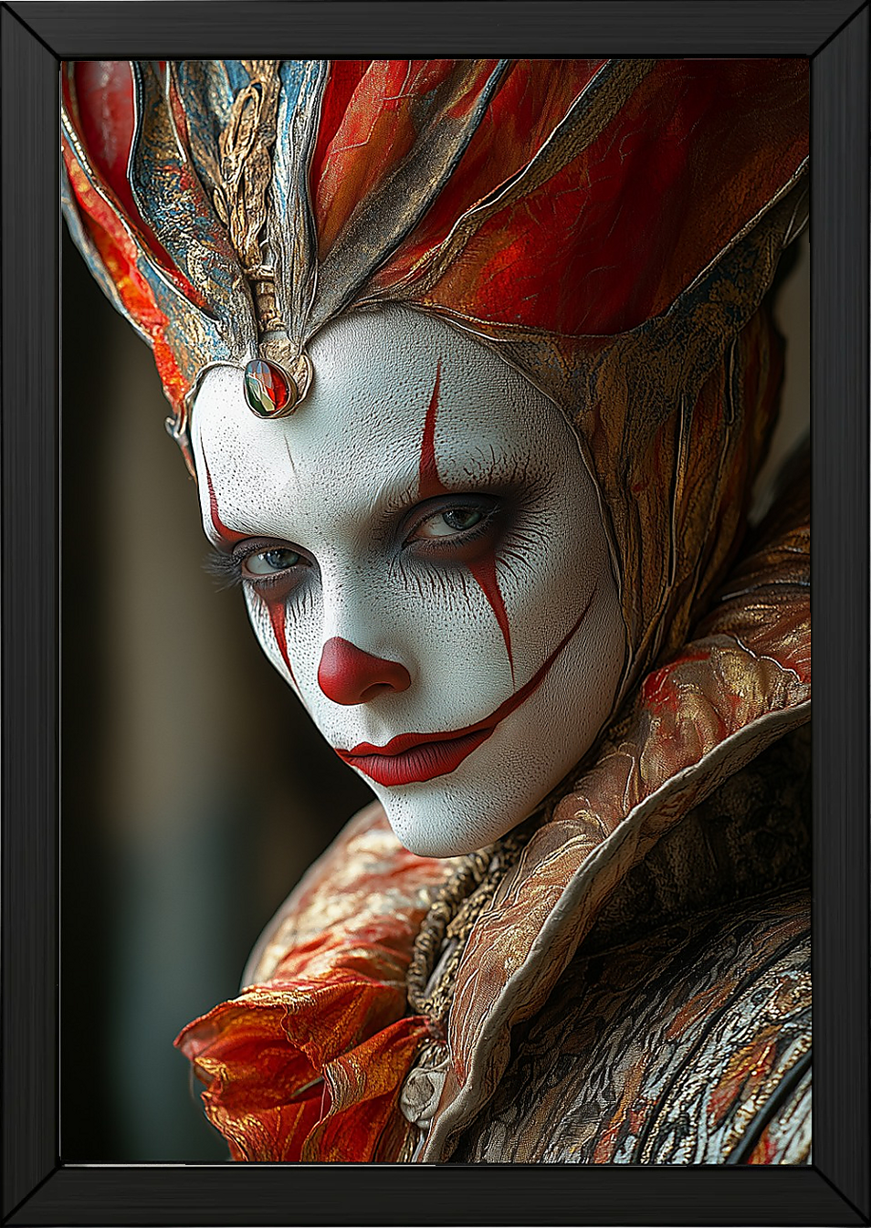 Crown of Illusions Wall Art Print — Mystical Surreal Portrait Poster