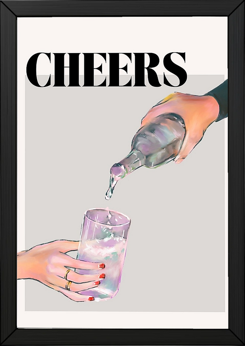 Cheers Wall Art Print — Toast & Celebration Poster