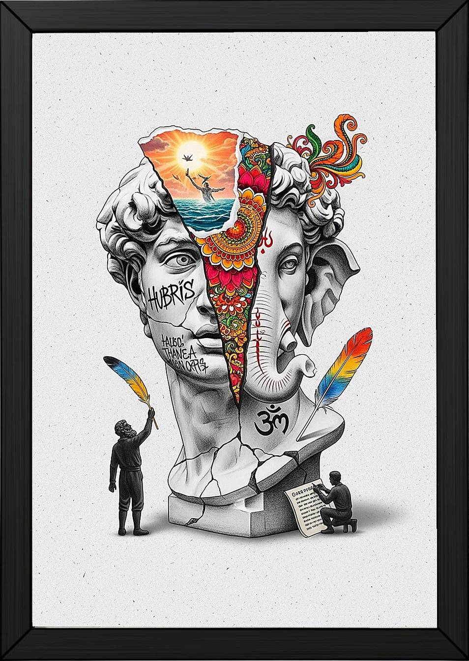 Hubris & Ganesha — Surreal David Bust Wall Art Print