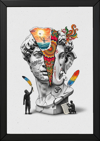 Hubris & Ganesha — Surreal David Bust Wall Art Print