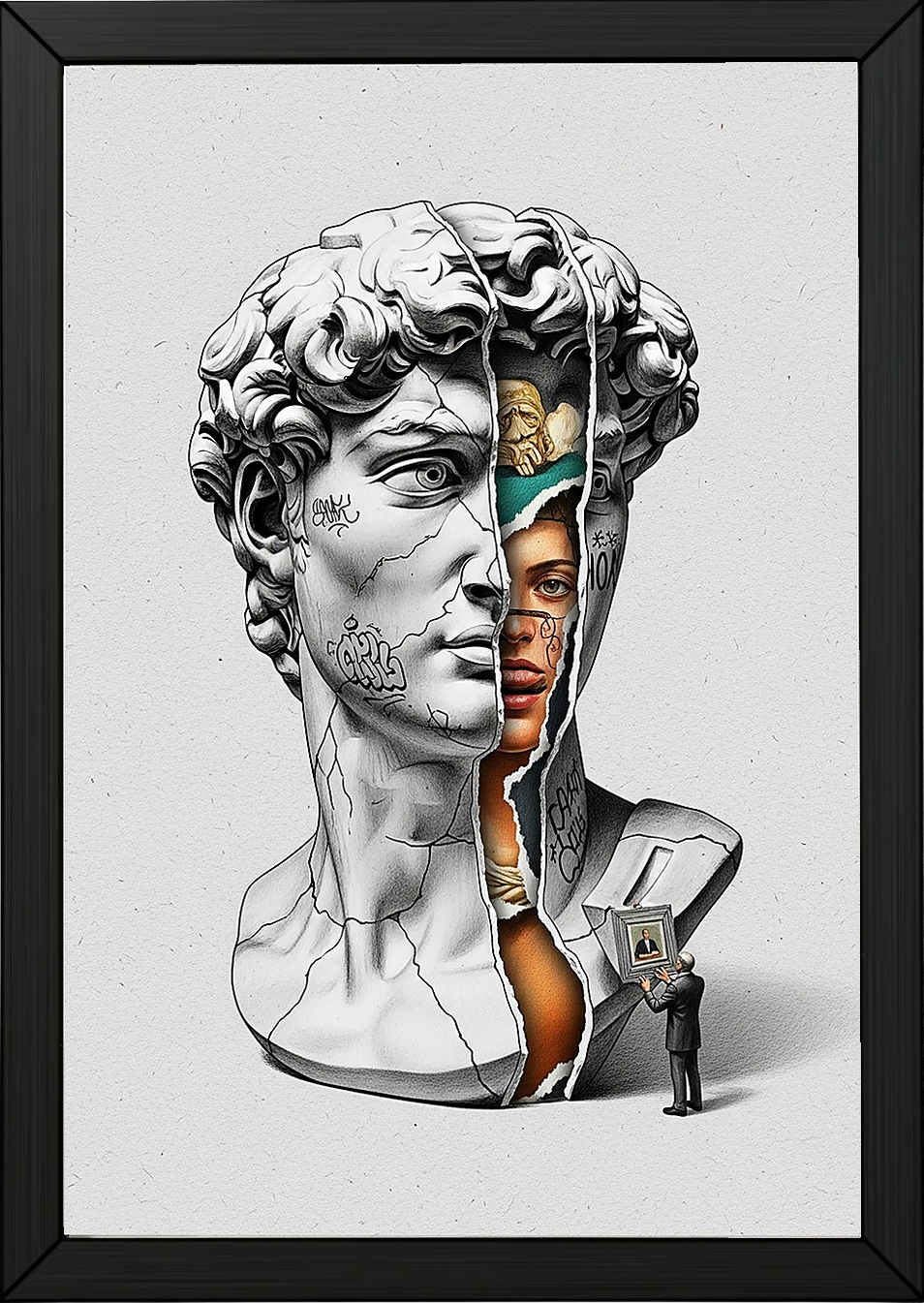 Layers — Surreal David Bust Wall Art Print