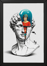 Aquarium Mind — Surreal David Bust Wall Art Print