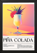 Pina Colada Wall Art Print — Tropical Coconut Rum Cocktail Poster