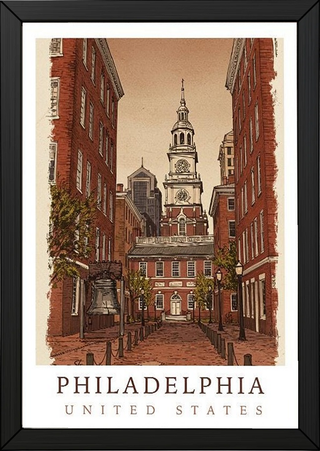 Philadelphia USA — Independence Hall Historic Wall Art Print