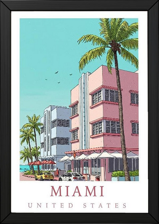 Miami Florida — Art Deco Ocean Drive Wall Art Print