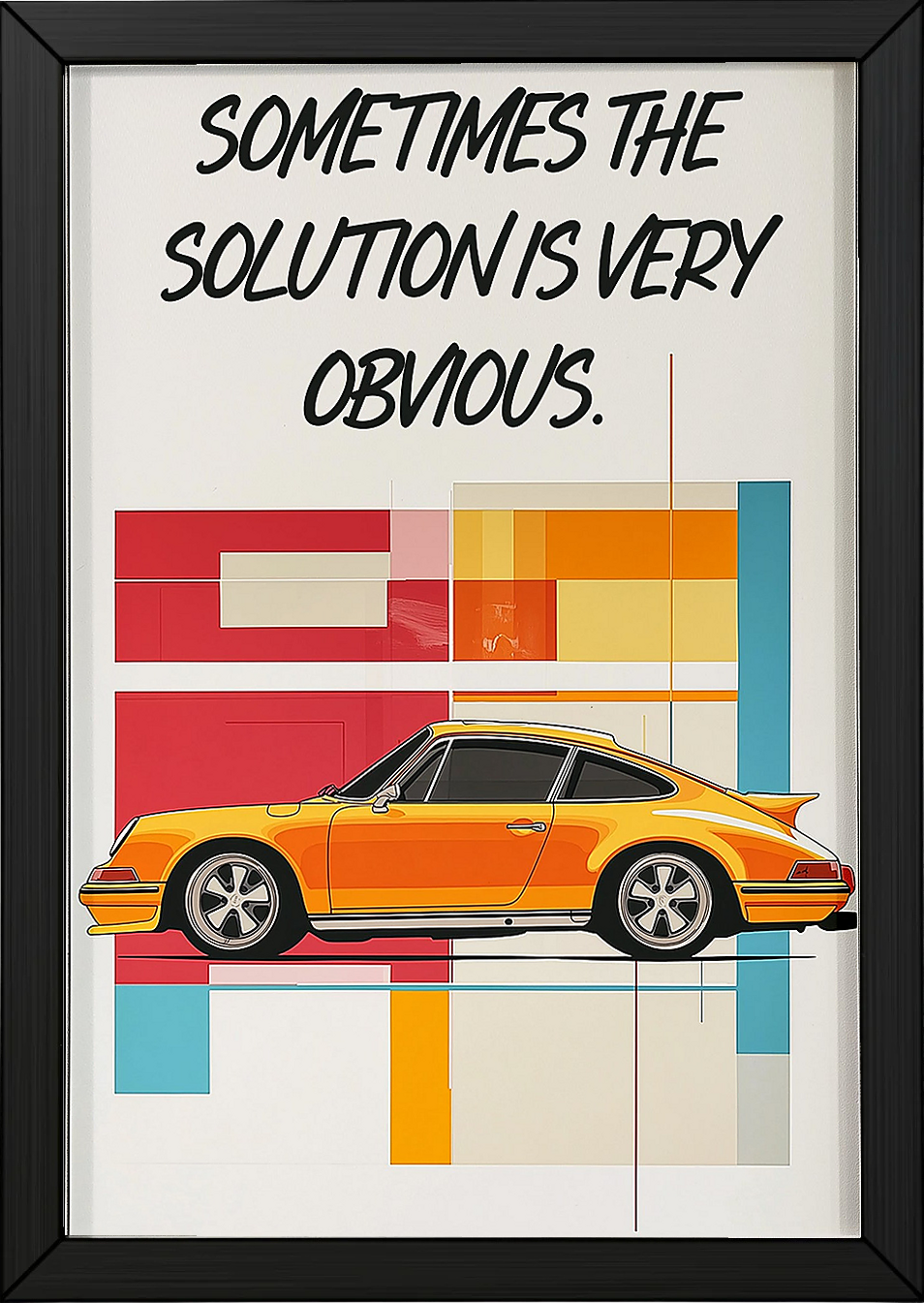 The Solution Porsche Wall Art Print — Iconic Car Silhouette Poster