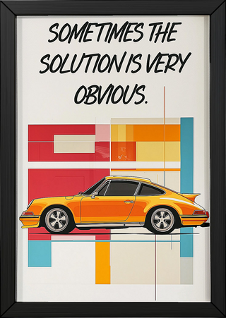 The Solution Porsche Wall Art Print — Iconic Car Silhouette Poster