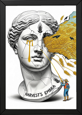 Harvest's Embrace — Surreal Demeter Bust Wall Art Print