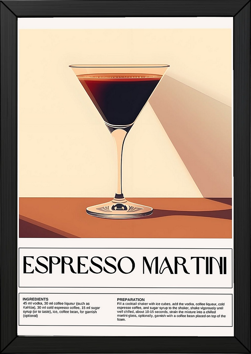 Espresso Martini Wall Art Print — Coffee Cocktail Poster