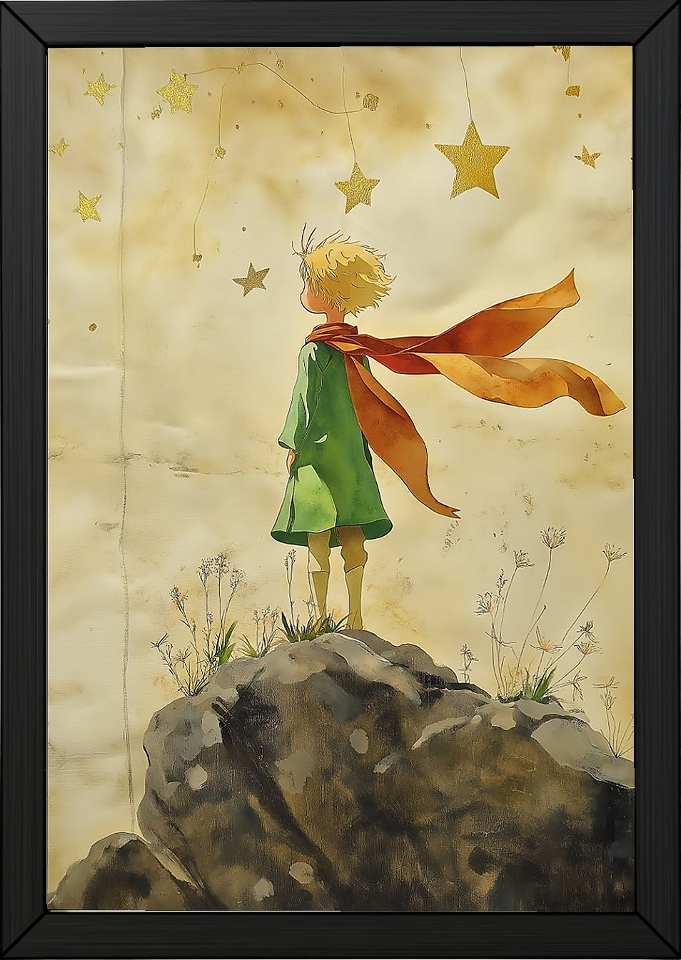 Innocence in Stars Wall Art Print — Dreamy Celestial Romance Poster
