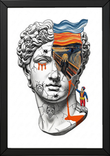 The Scream David — Surreal Renaissance Bust Wall Art Print